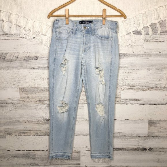 hollister Denim - Hollister Ripped Raw Hem Stretch Jeans